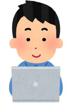 パソコンで通販購入する男性